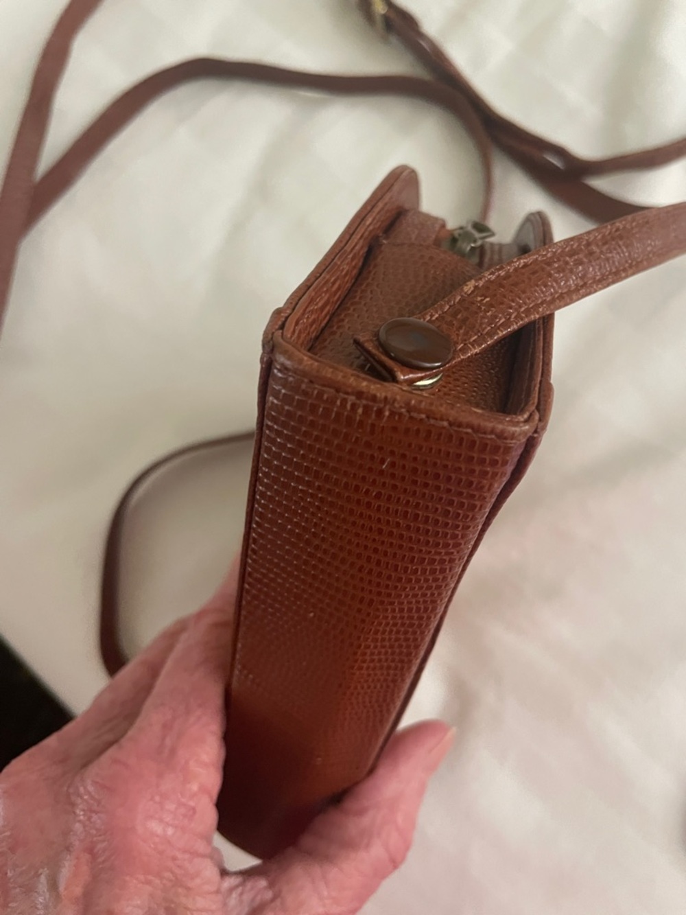 MCM Cognac and Medium Brown Logo Crossbody Bag - Picture 4 of 9